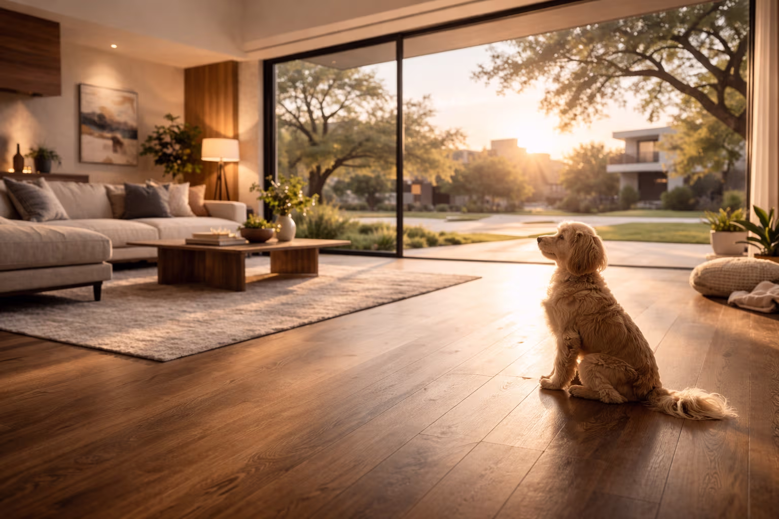 Luxury in-home dog grooming service in Round Rock, Texas inside a modern home