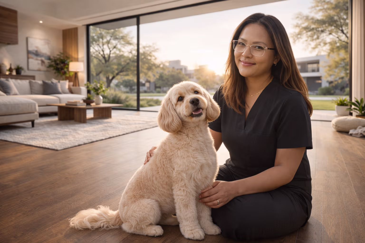 Professional dog groomer providing in-home dog grooming in Round Rock