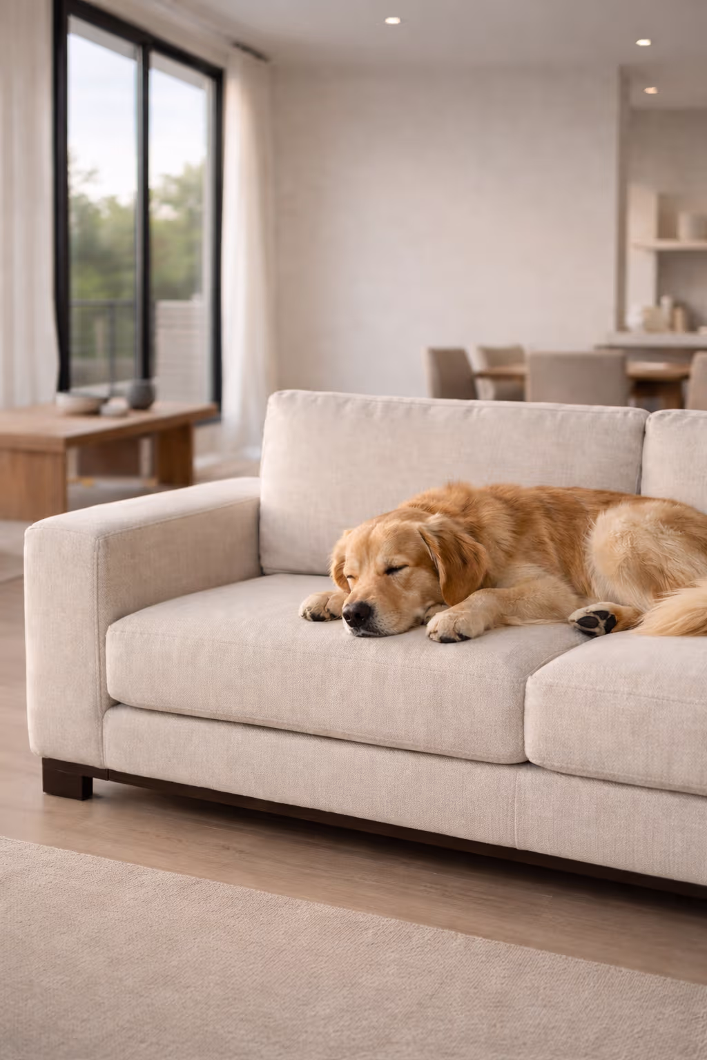 Calm dog after private in-home grooming in Round Rock, TX